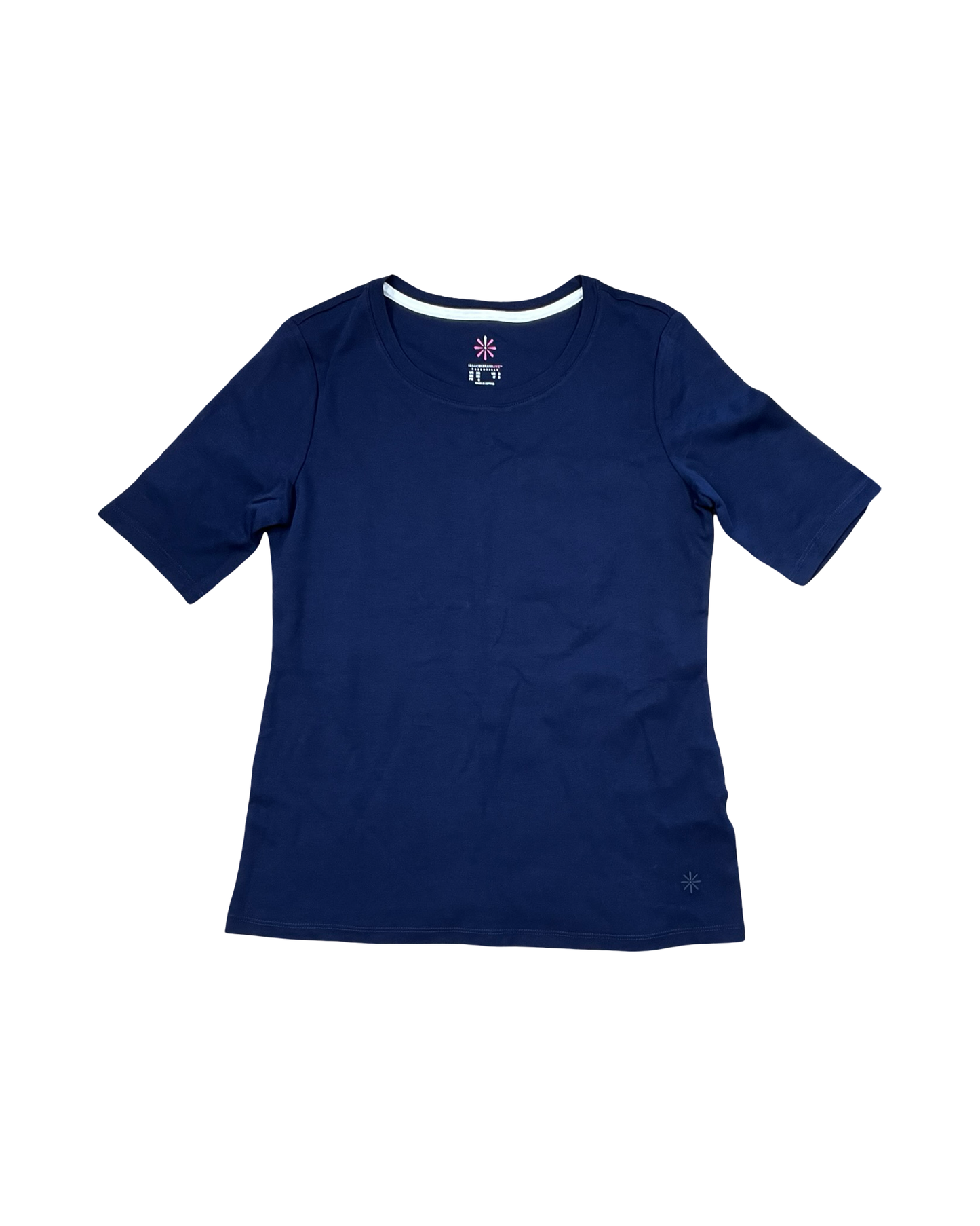 Top 3/4 Sleeve Basic By Isaac Mizrahi In Blue, Size:Xs