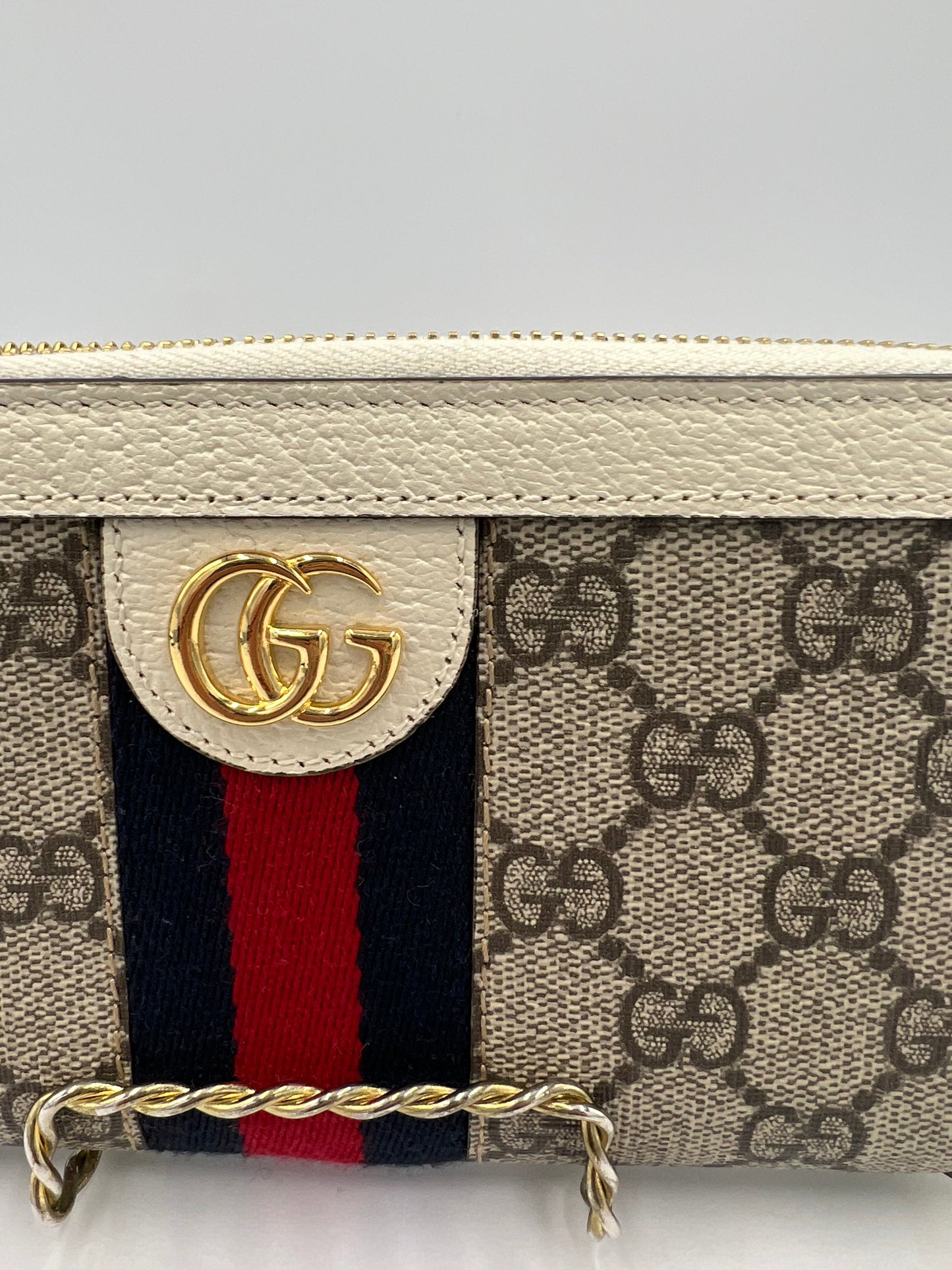 Gucci GG Ophidia Zip Top Designer Wallet Size: Medium