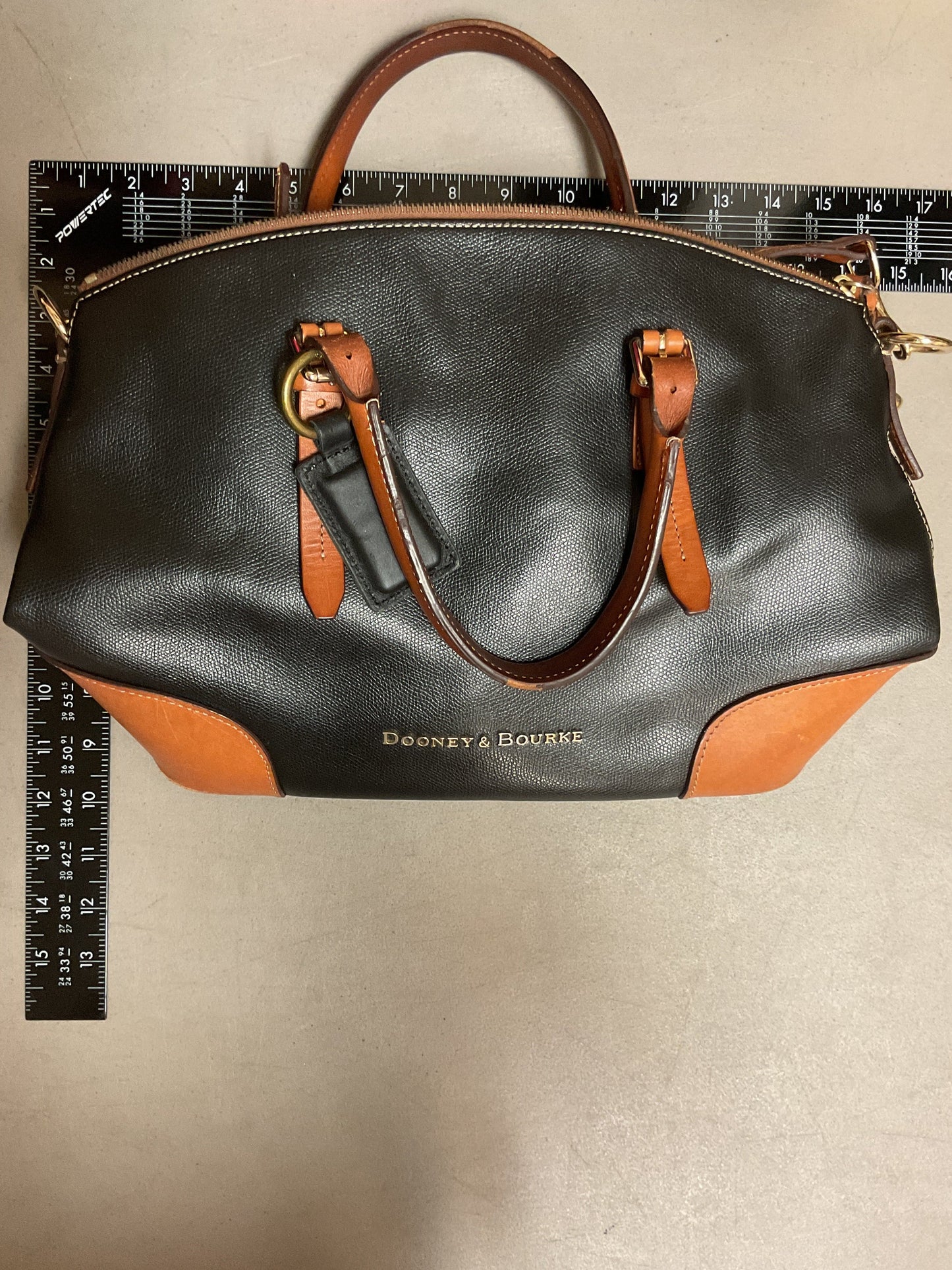Handbag Designer By Dooney And Bourke In Black & Brown, Size:Medium