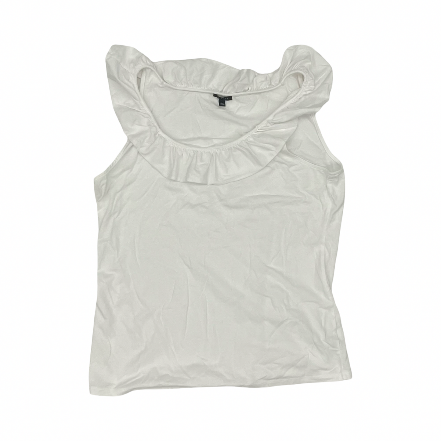 Top Sleeveless By Talbots In White, Size:L