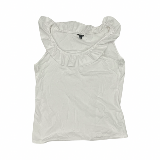 Top Sleeveless By Talbots In White, Size:L