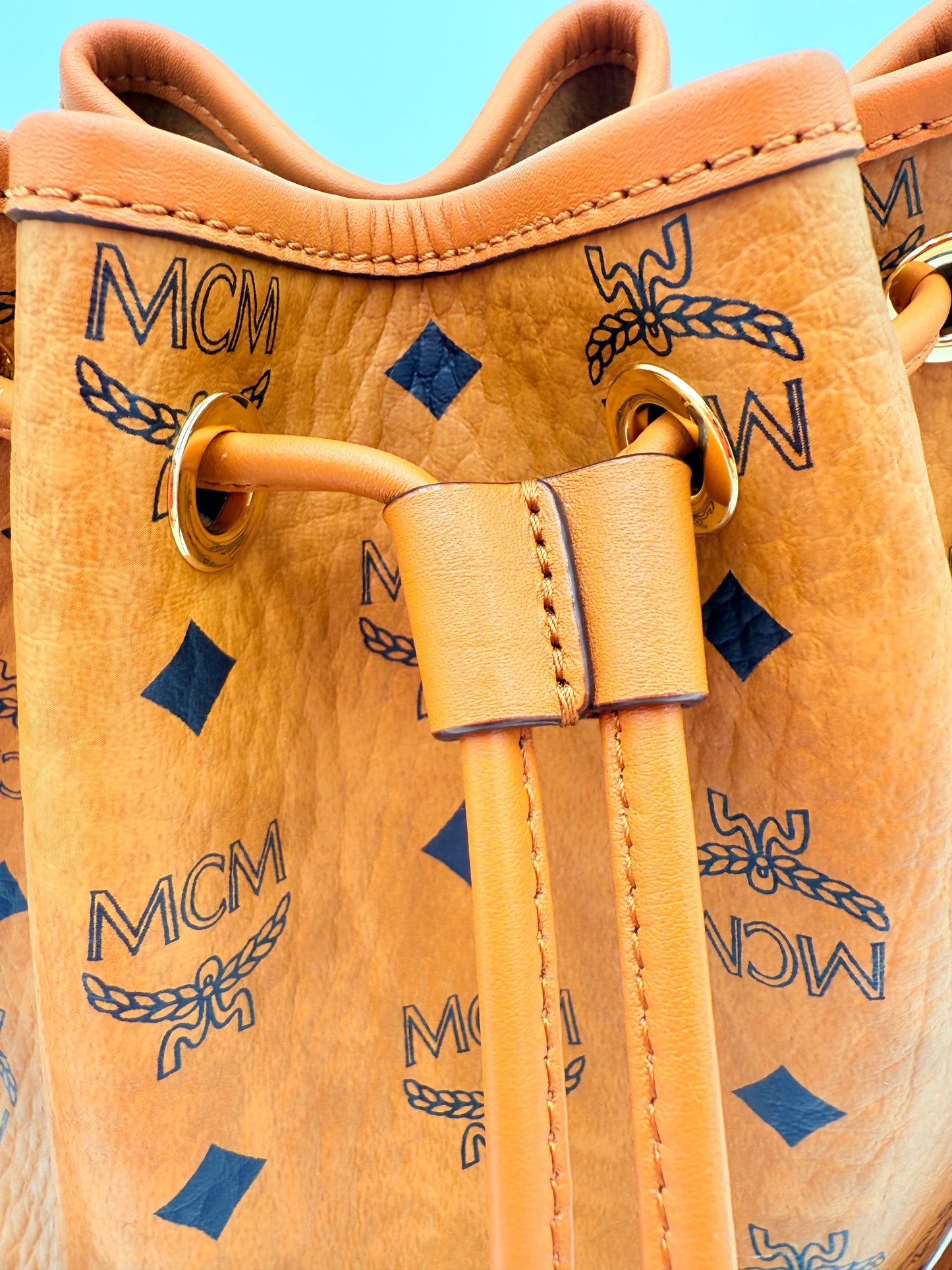 Handbag Luxury Designer By Mcm In Brown, Size:Medium