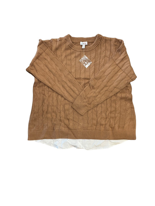 Sweater By D&Co. In Brown, Size:2X