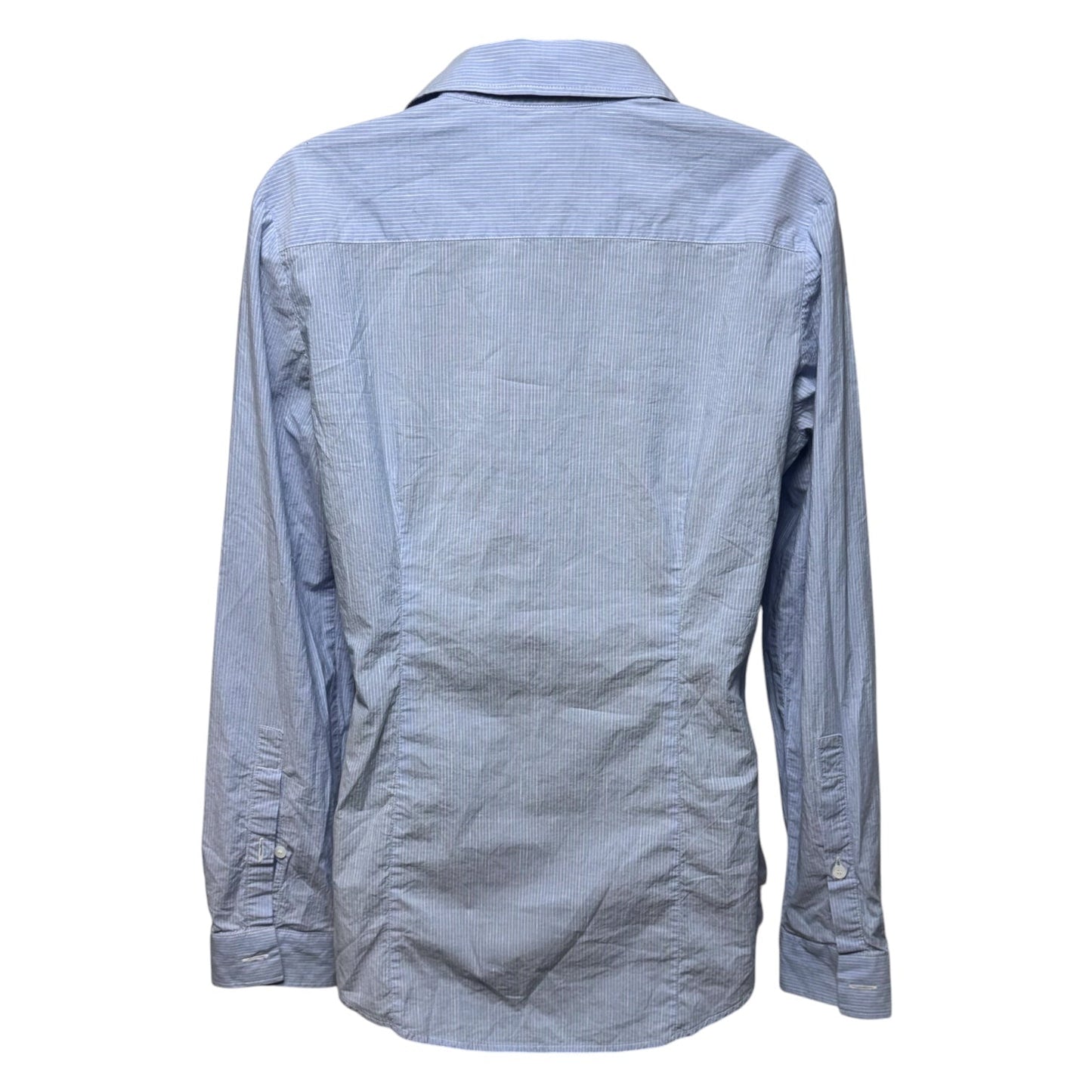 As Is Pinstripe Cotton Button Down Shirt Luxury Designer By Burberry In Striped Pattern, Size: M