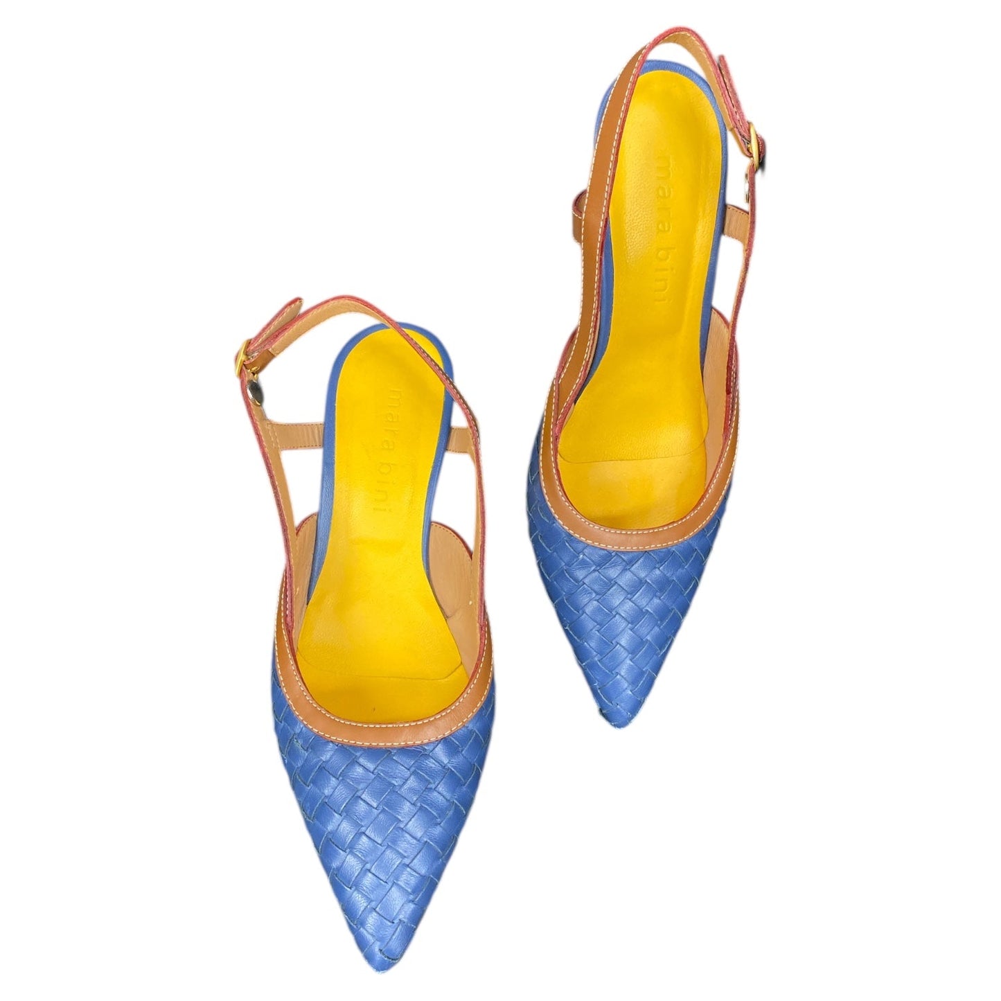Shoes Designer By Mara Bini In Blue & Brown, Size:9