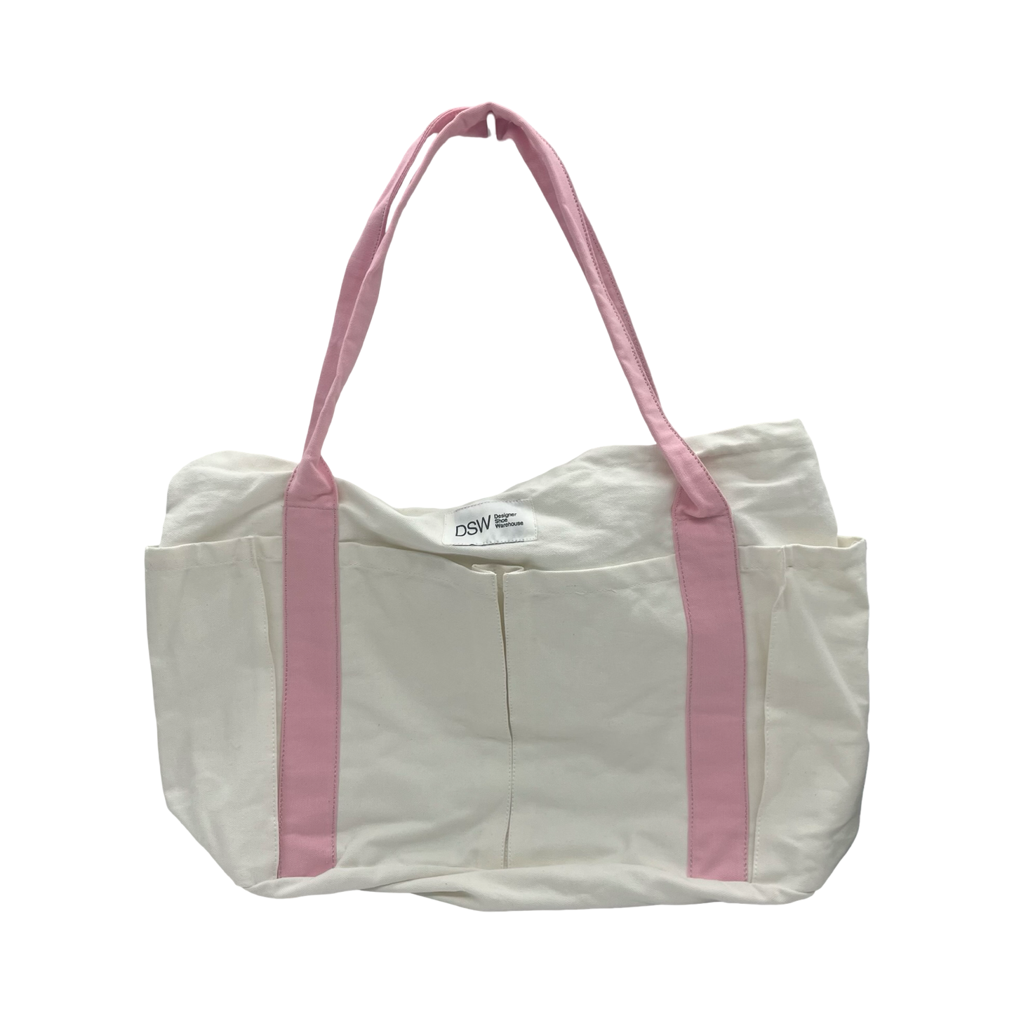 Tote By Clothes Mentor In Pink & White, Size:Large
