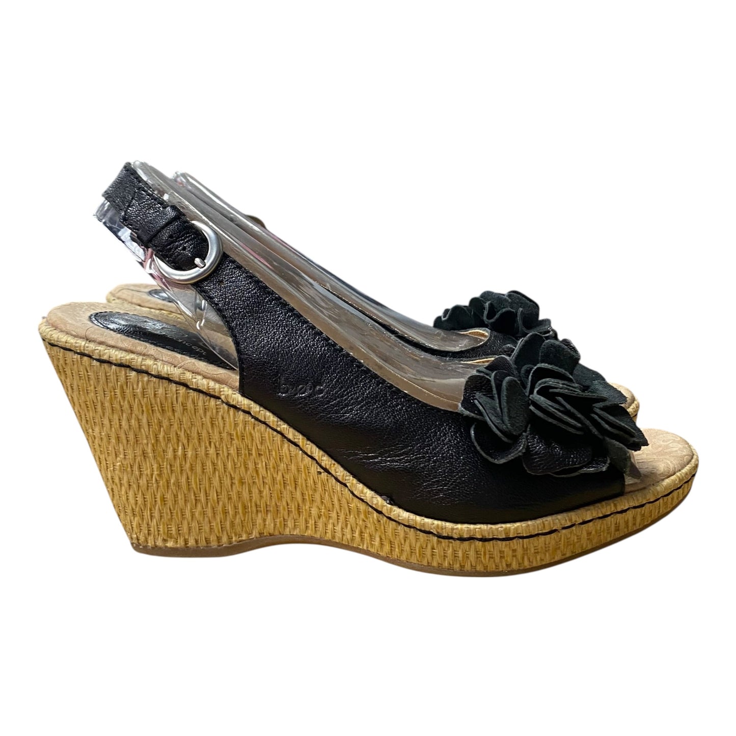 Sandals Heels Wedge By Boc In Black, Size:8