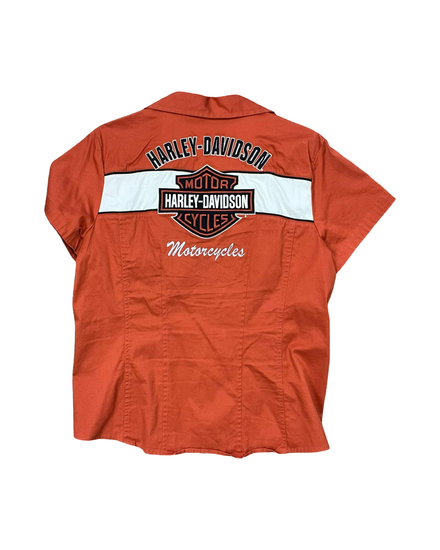 Blouse Ss By Harley Davidson In Orange, Size:Xl