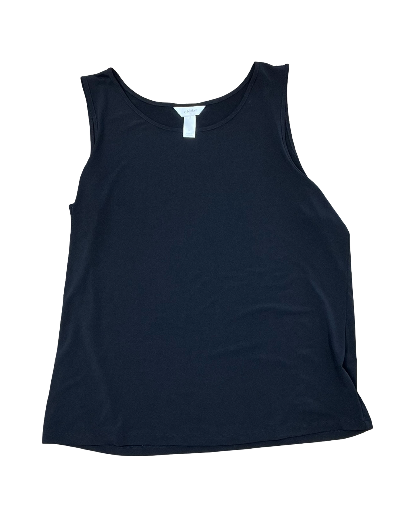 Top Sleeveless Basic By Cj Banks In Black, Size:1X
