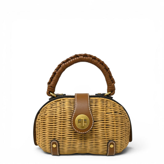 Rigid Mini Rattan Crossbody Bag By Zara, Size: Small