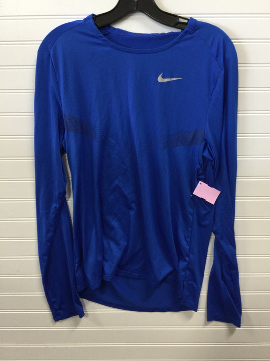 Athletic Top Ls Collar By Nike In Blue, Size:S