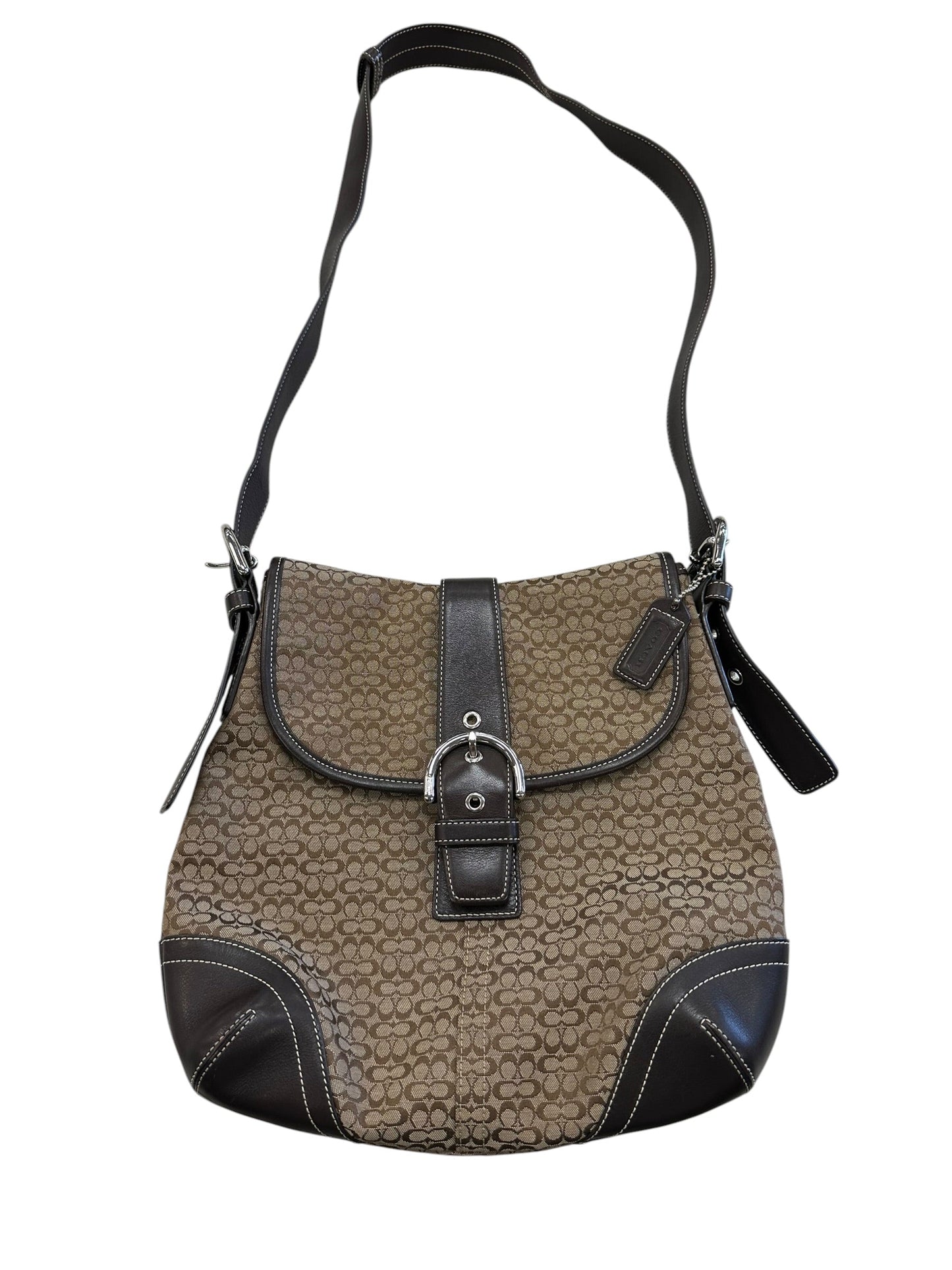 Crossbody Designer By Coach In Black & Brown, Size:Medium