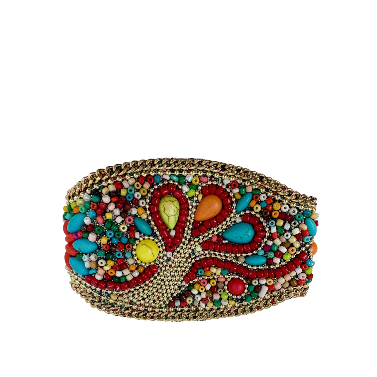 Beaded Velvet Lined Magnetic Closure Cuff Bracelet  By Clothes Mentor