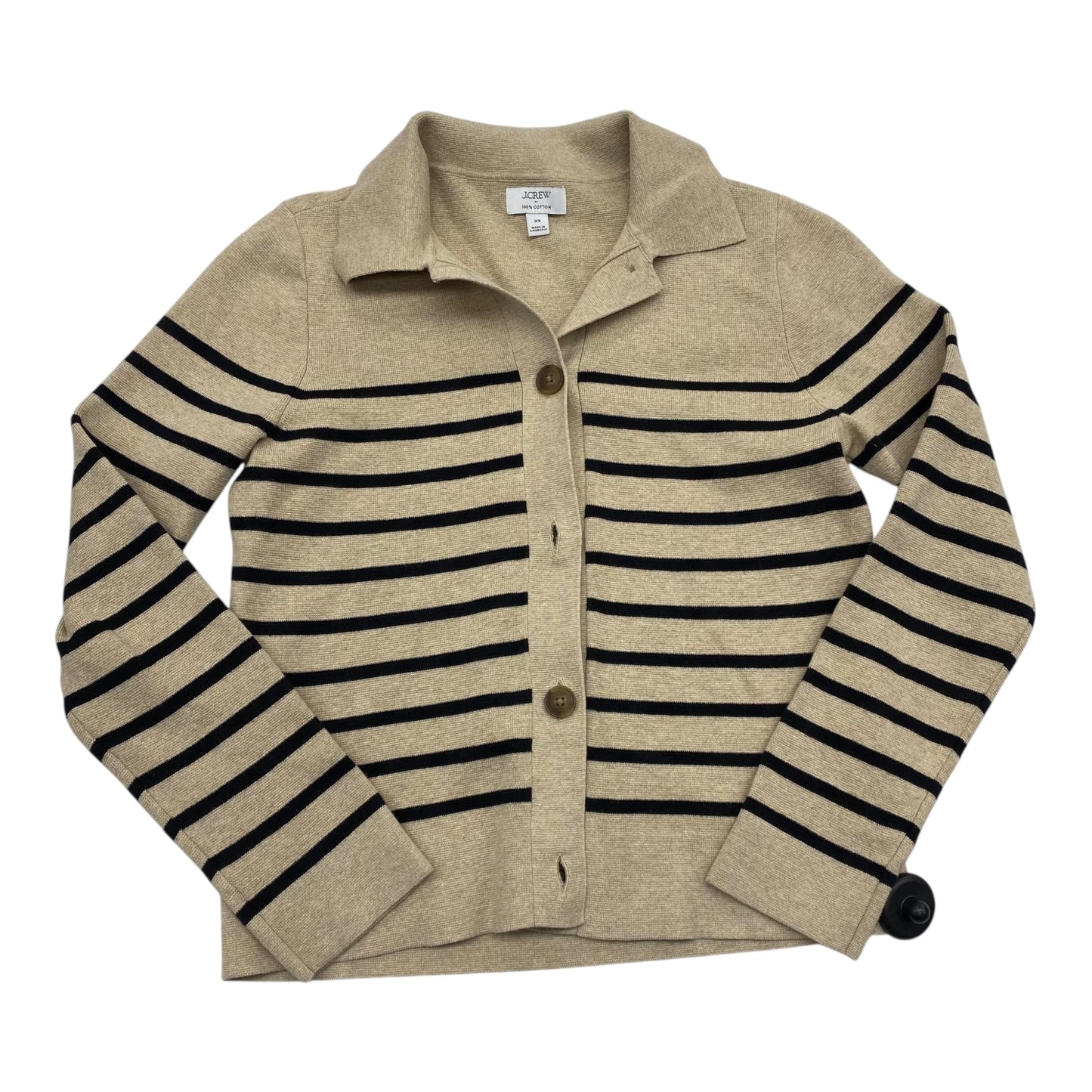 Sweater Cardigan By J. Crew In Striped Pattern, Size:Xs