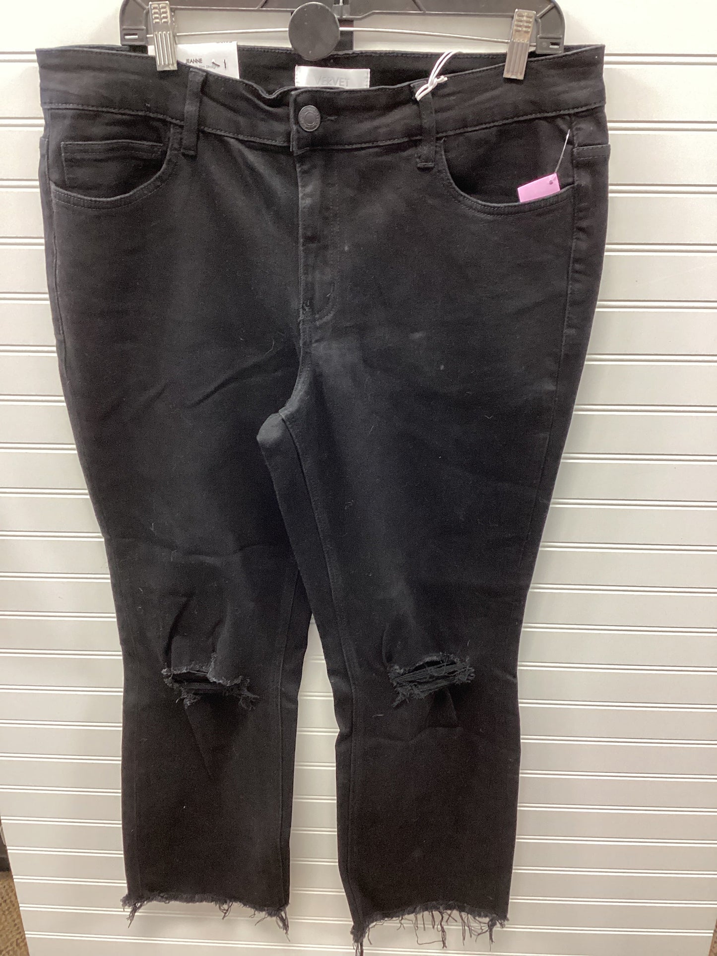 Jeans Skinny By Vervet In Black Denim, Size:14