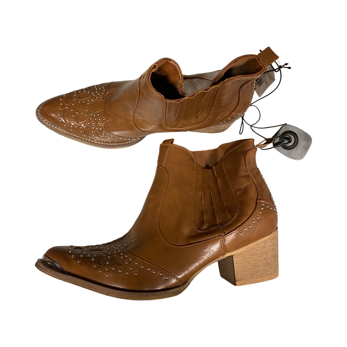 Boots Ankle Heels By Cmc In Brown, Size:10