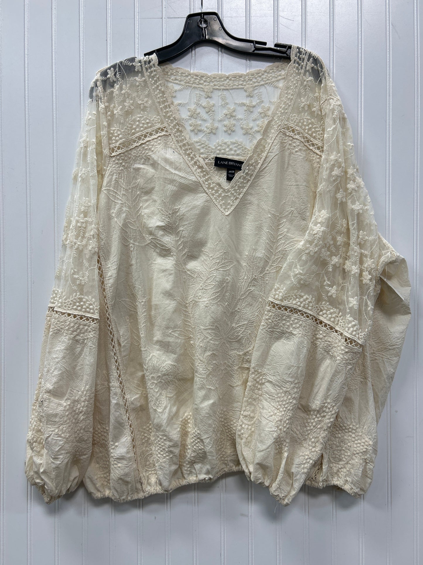 Top Ls By Lane Bryant In Cream, Size:3X