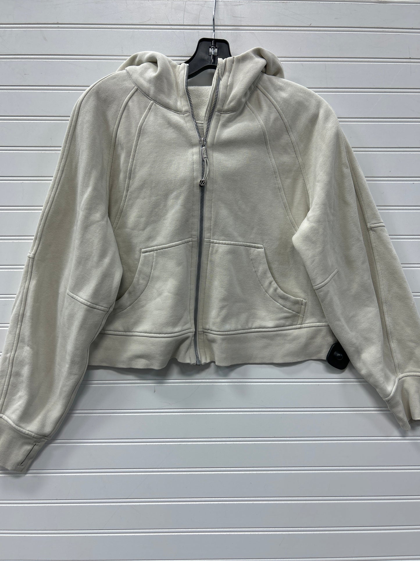 Athletic Jacket By Lululemon In Cream, Size:S