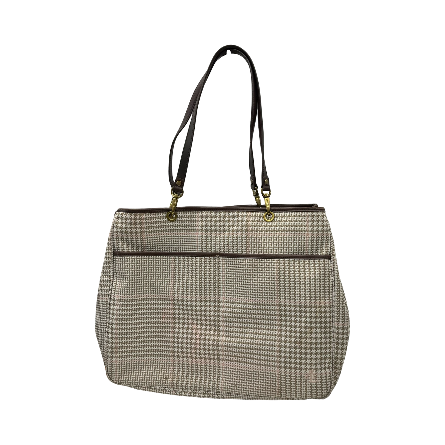 Handbag By Lauren By Ralph Lauren In Brown & Pink, Size:Medium