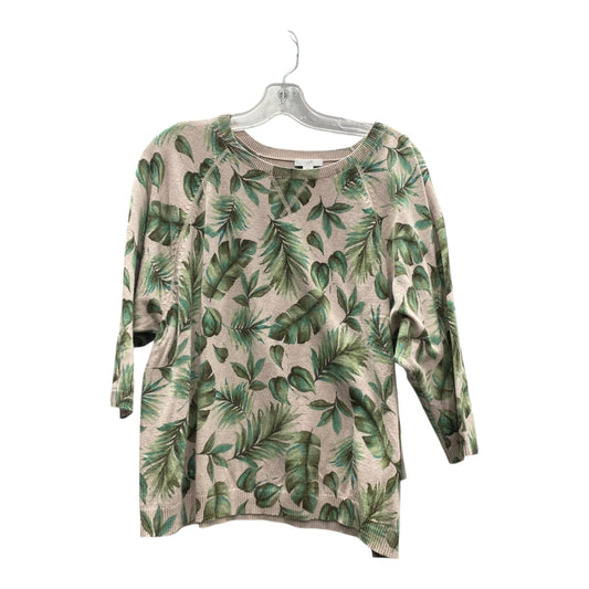 Top Ss By J. Jill In Cream & Green, Size:Lp