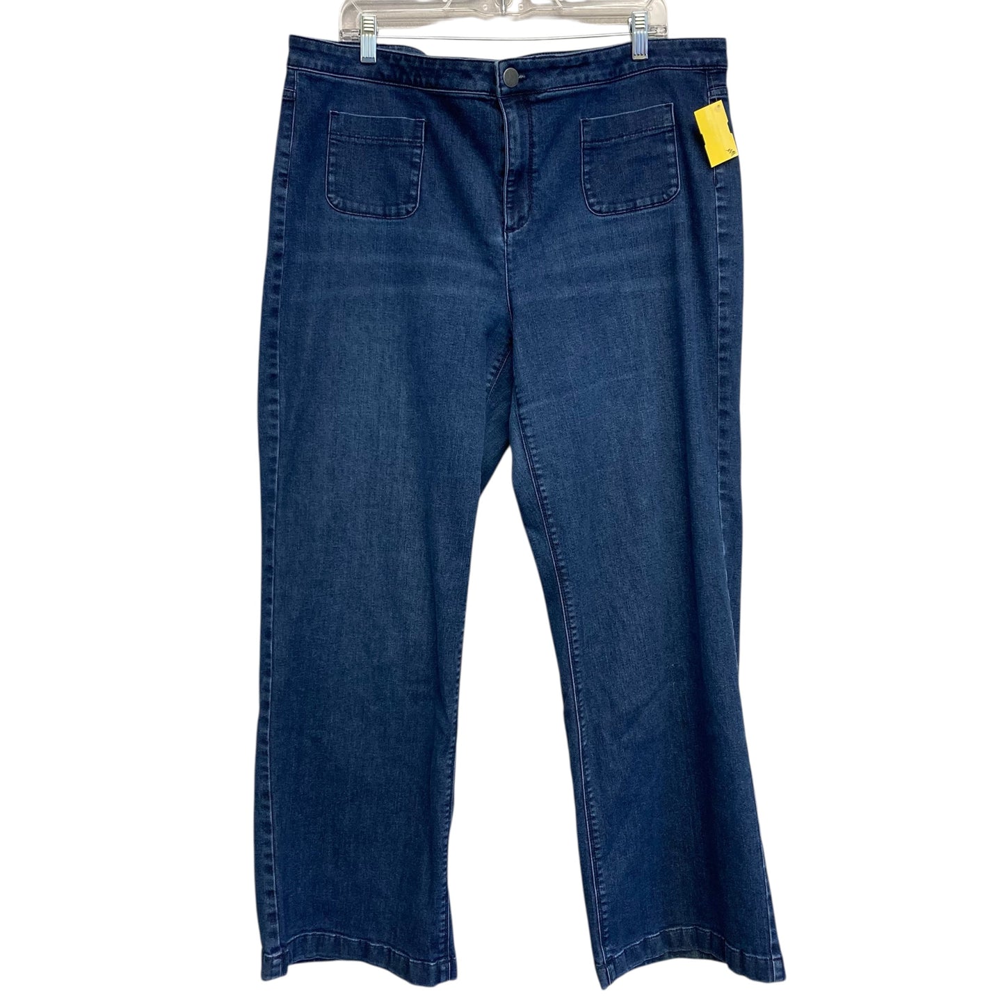 Jeans Wide Leg By J. Jill In Blue Denim, Size:18