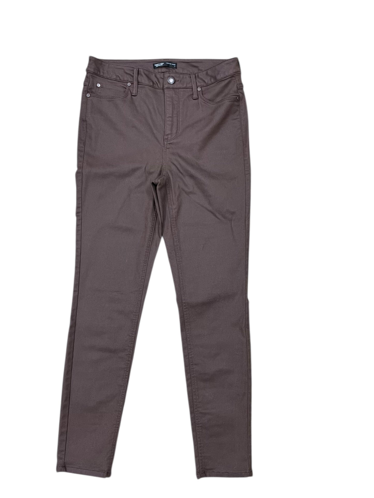 Jeans Skinny By Simply Vera In Brown, Size:6