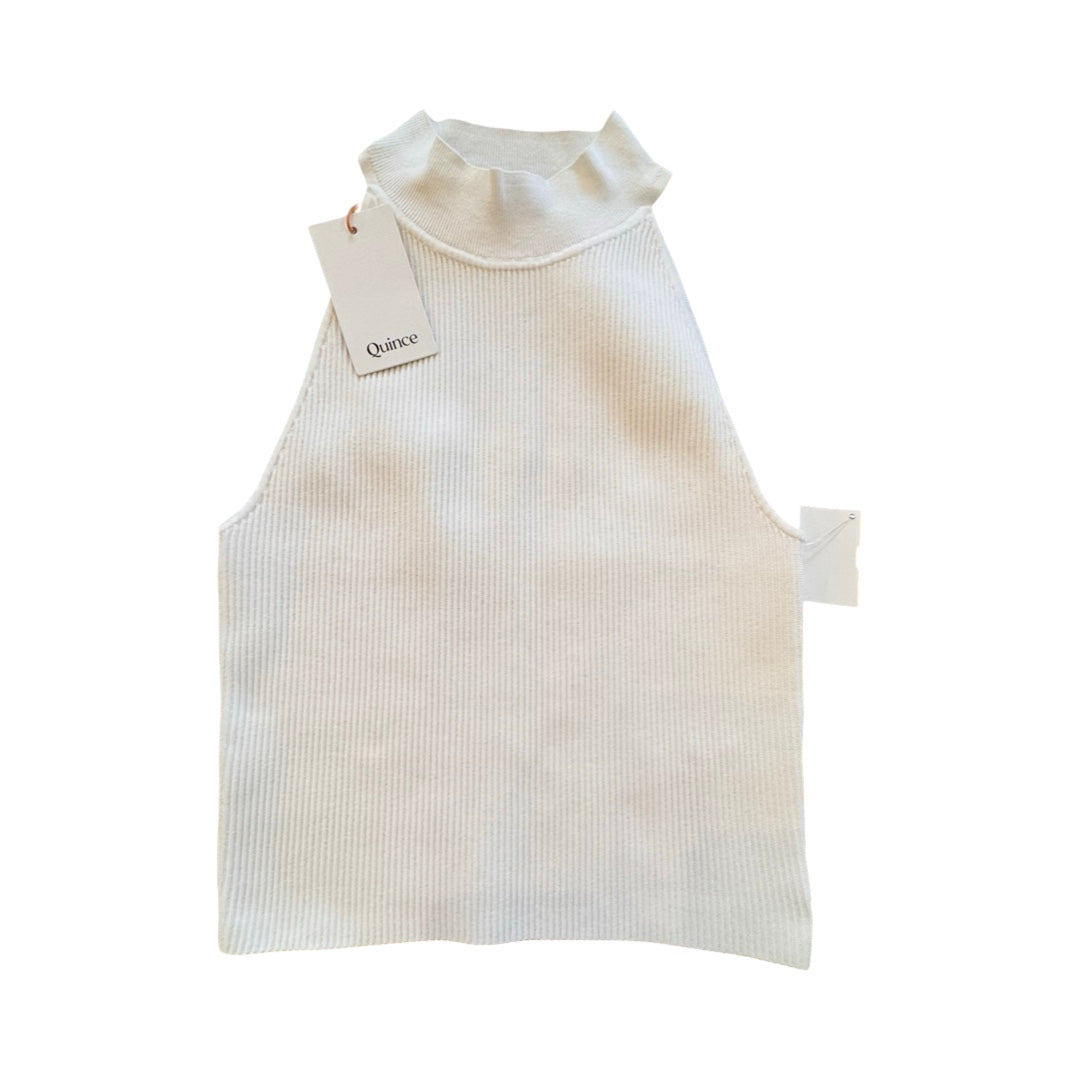 Top Sleeveless By Quince In White, Size:M
