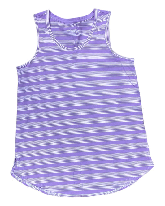 Top Sleeveless By Soft Surroundings In Purple & White, Size:M