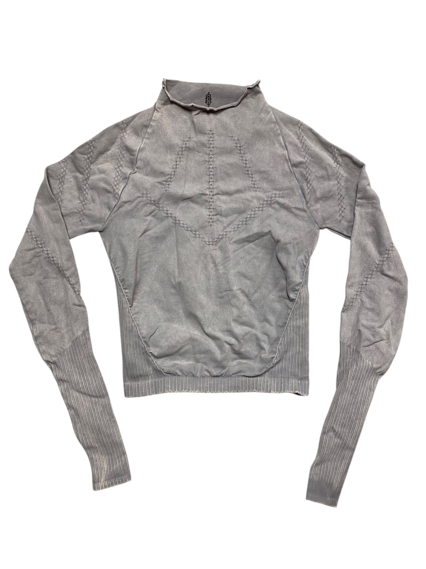Athletic Top Ls Collar By Free People In Grey, Size:M