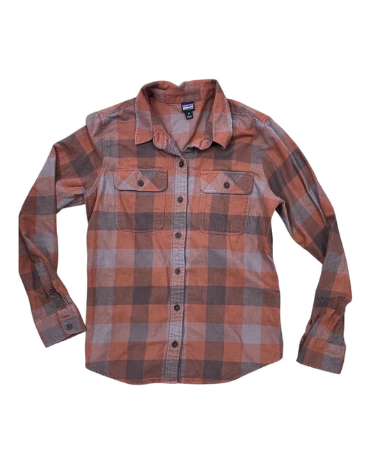 Blouse Ls By Patagonia In Brown & Orange, Size:M