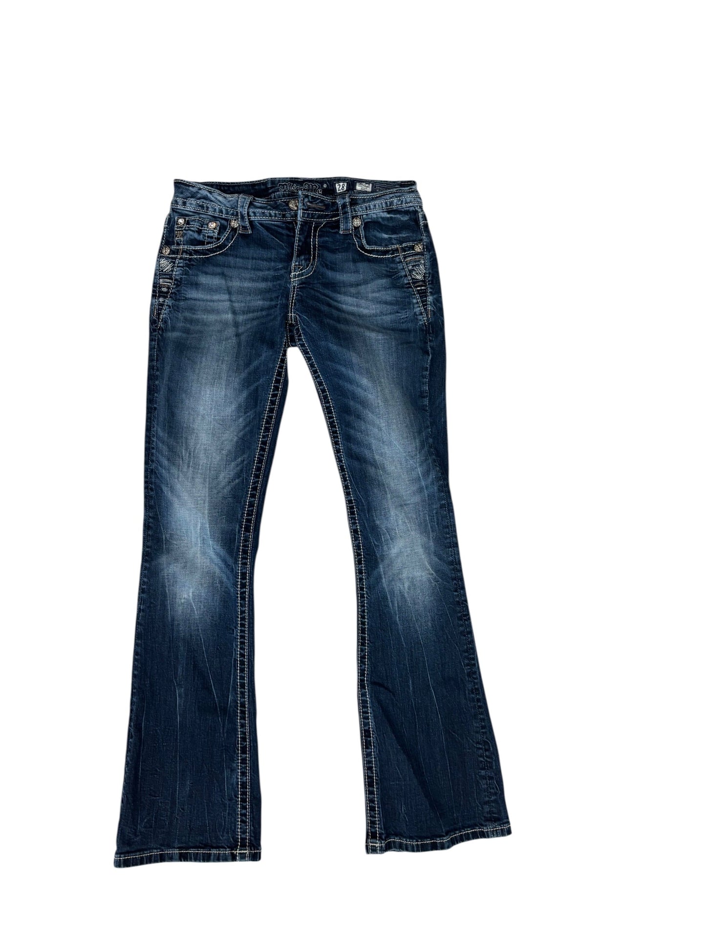 Jeans Boot Cut By Miss Me In Blue Denim, Size:6