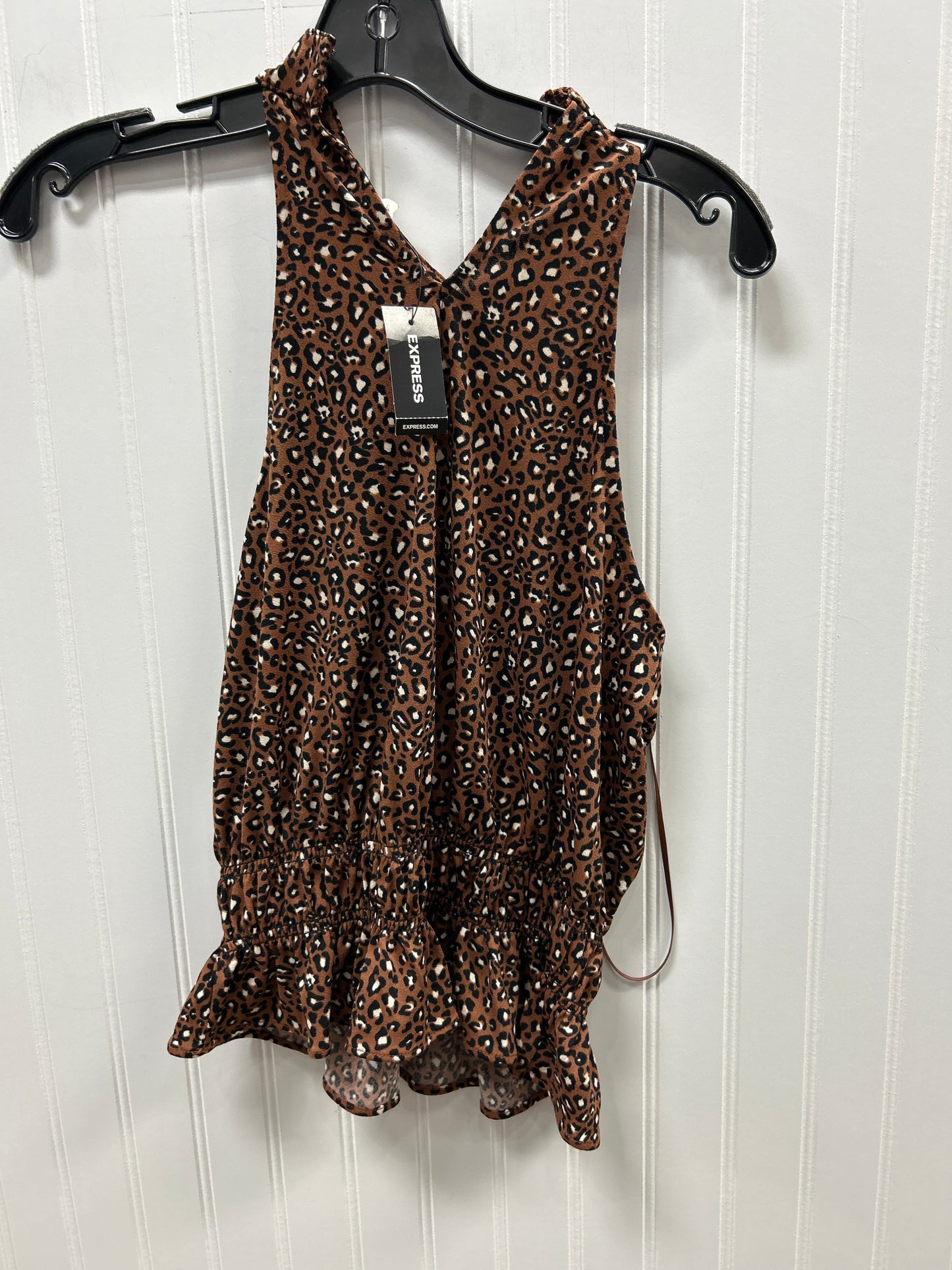 Blouse Sleeveless By Express In Animal Print, Size:S