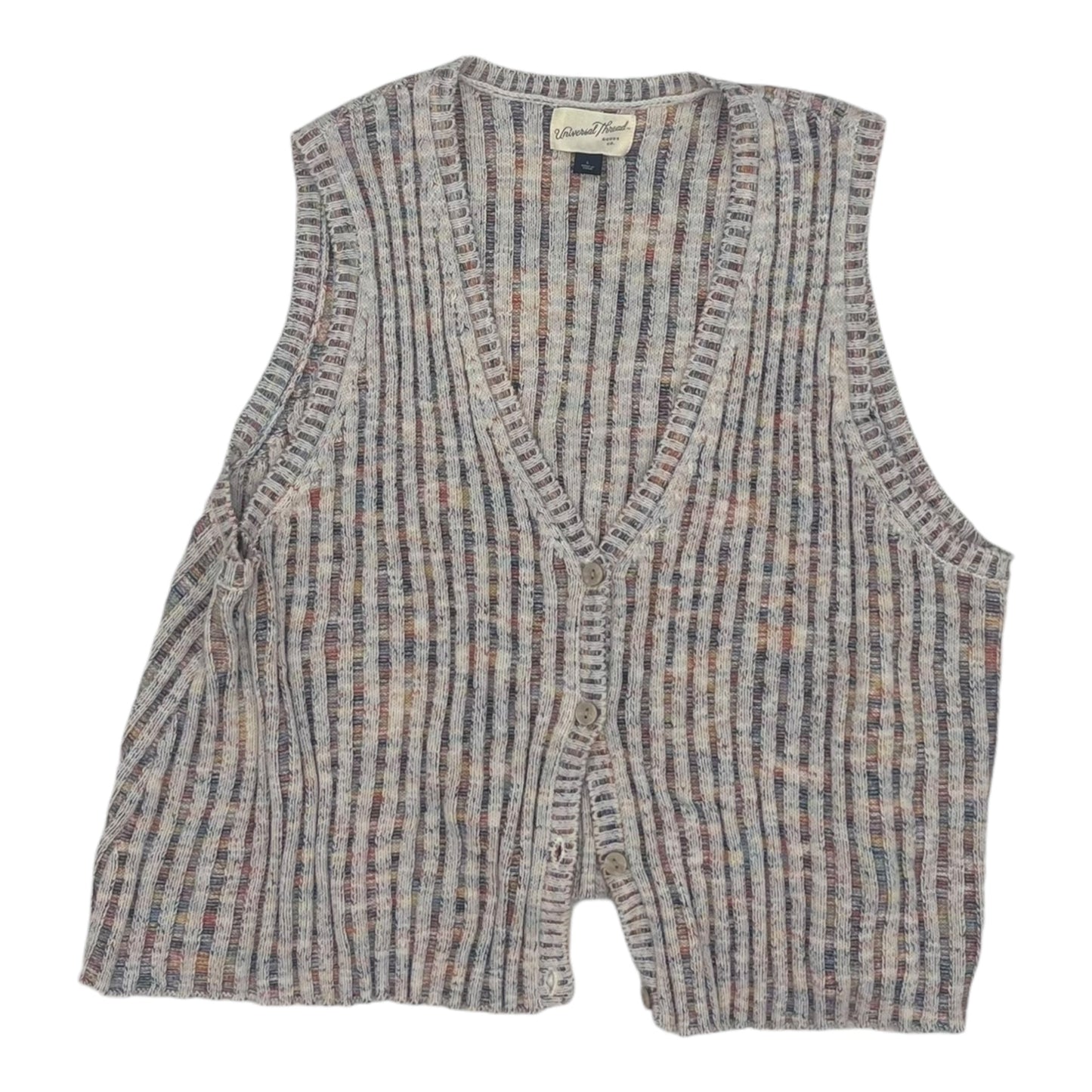 Vest Sweater By Universal Thread In Rainbow Print, Size:L