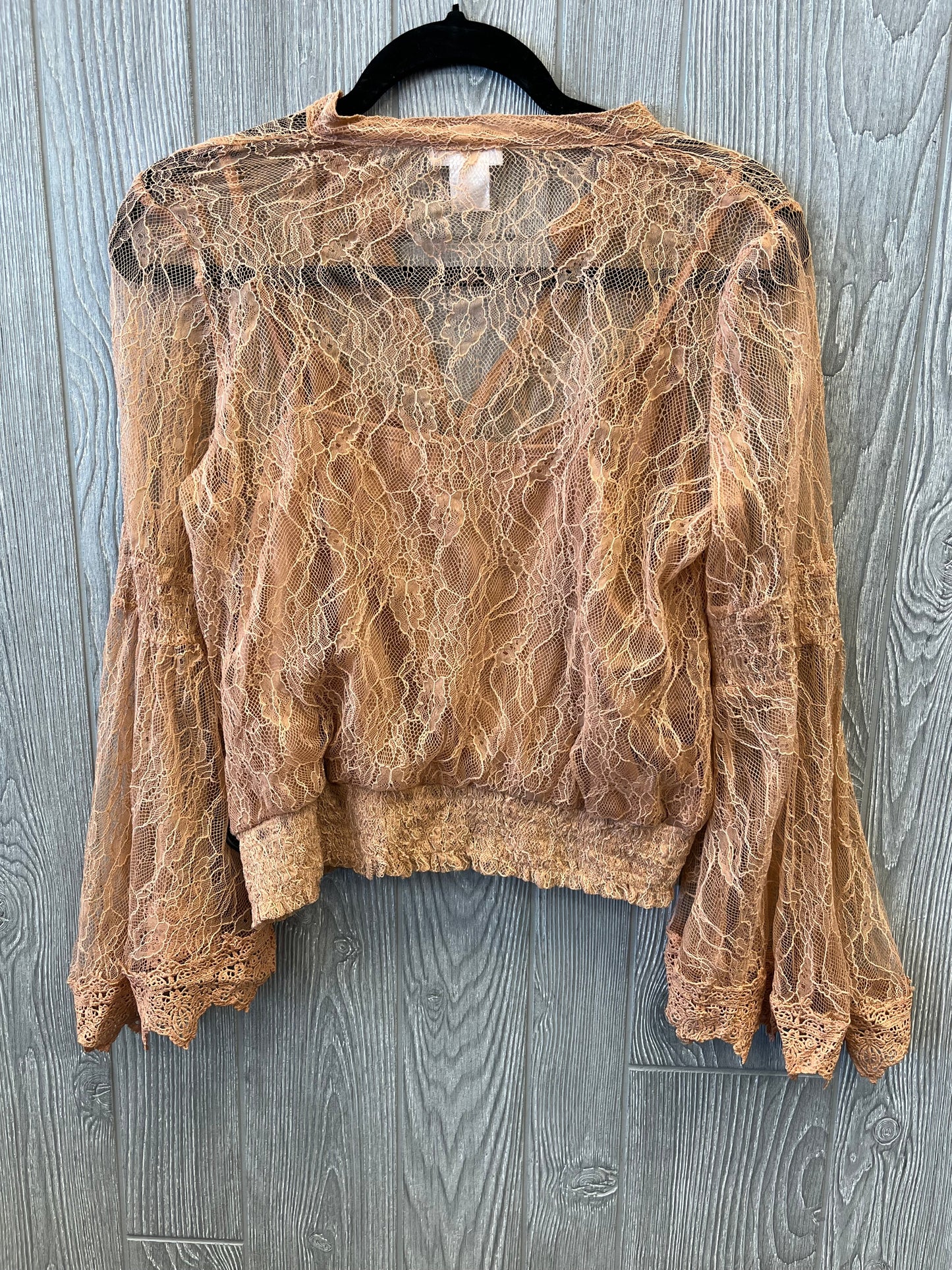 Top Long Sleeve By Venus In Orange, Size: L