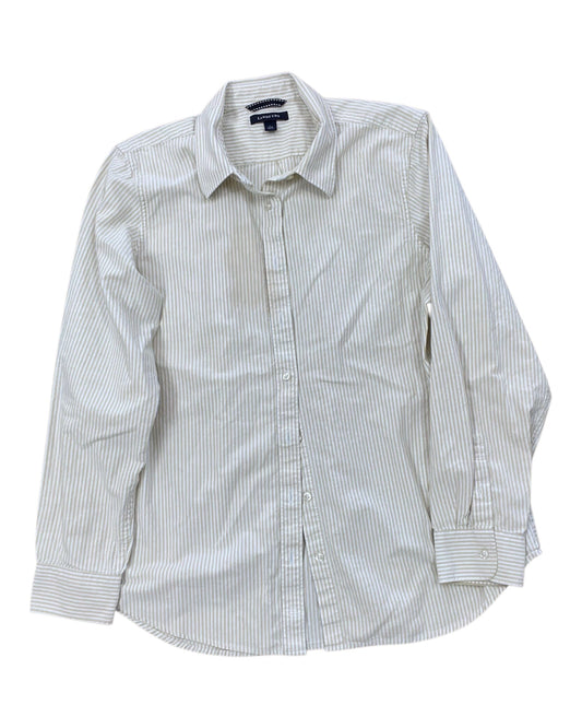 Blouse Ls By Lands End In Gold & White, Size:L