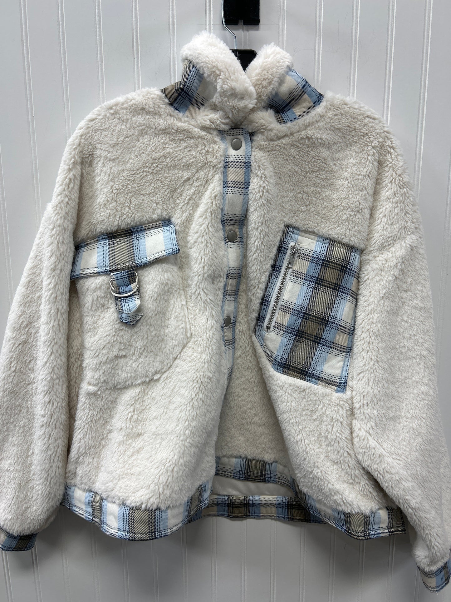 Jacket Fleece By Cato In Cream, Size:1X