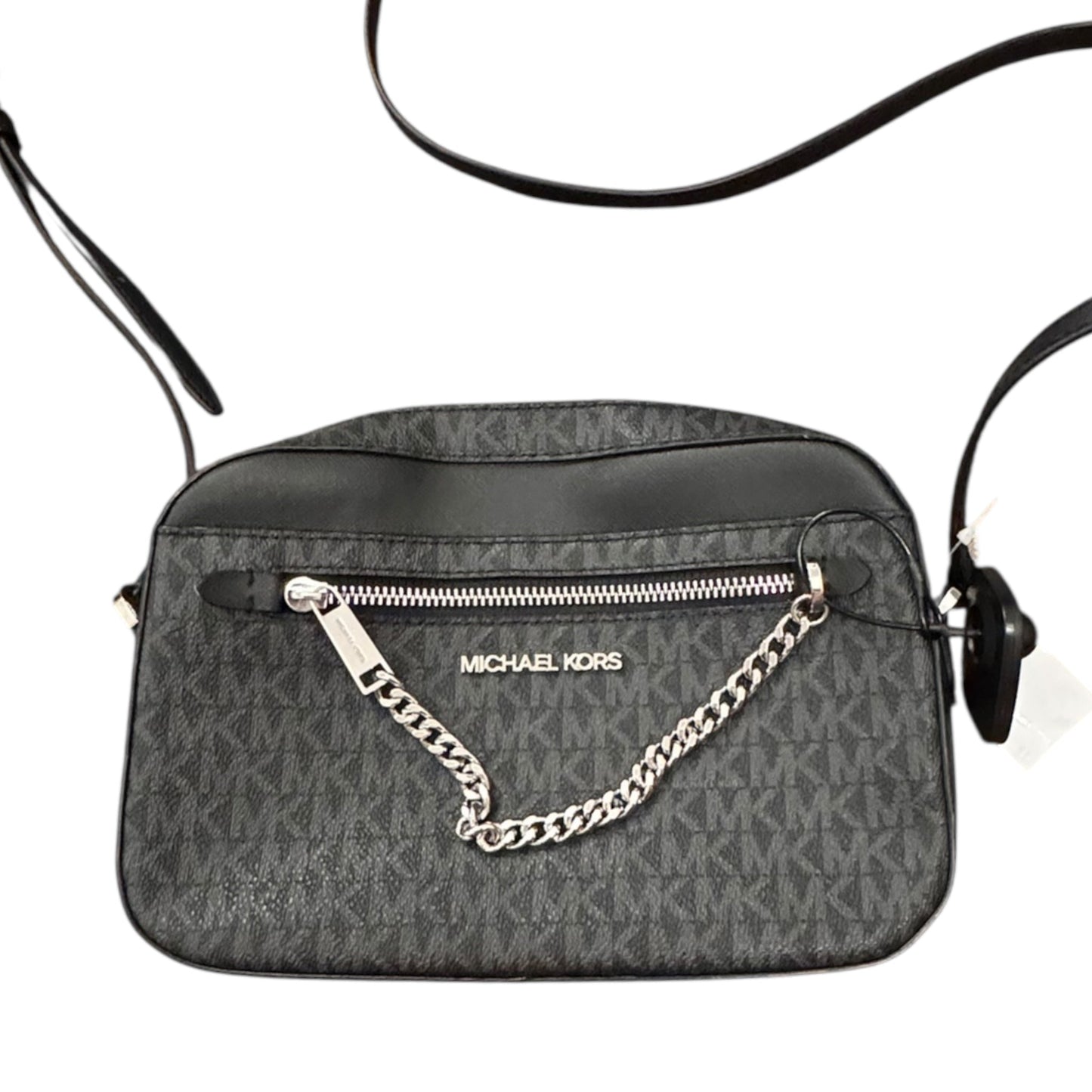 Handbag Designer By Michael Kors In Black & Grey, Size:Medium