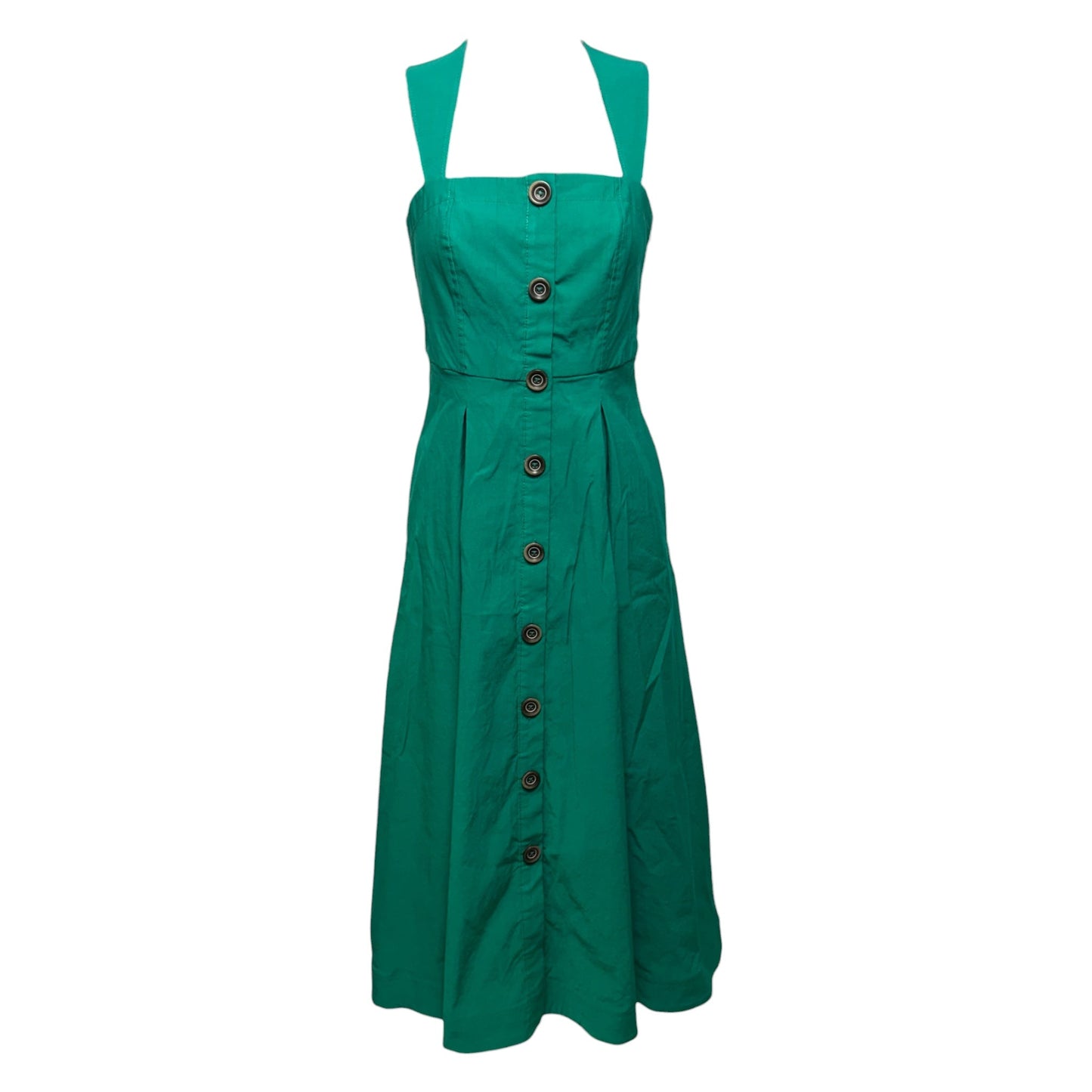 Square Neck Button Down Dress By Maeve In Green, Size: 2