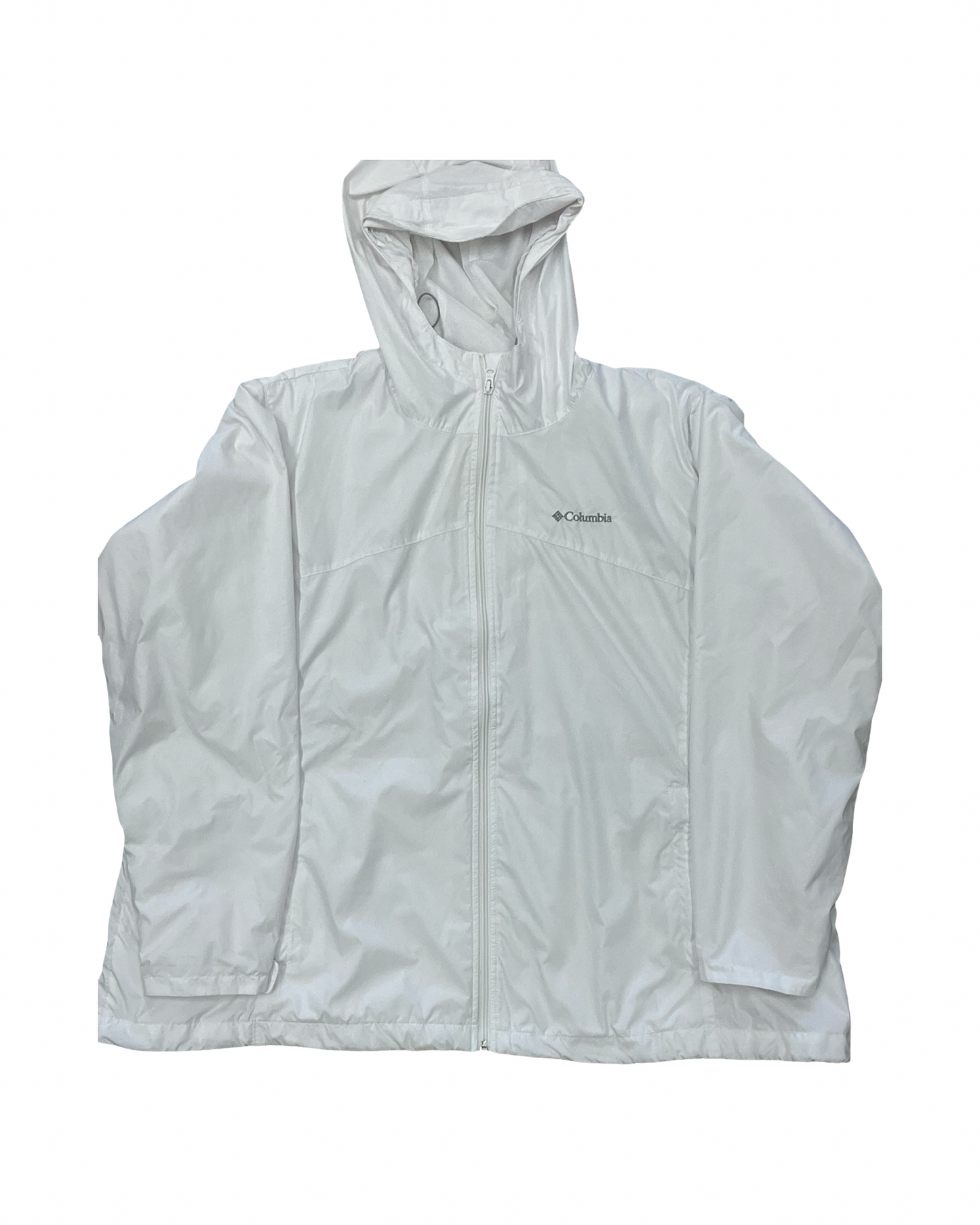 Jacket Windbreaker By Columbia In White, Size:3X