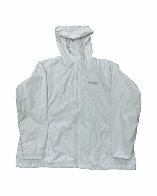 Jacket Windbreaker By Columbia In White, Size:3X