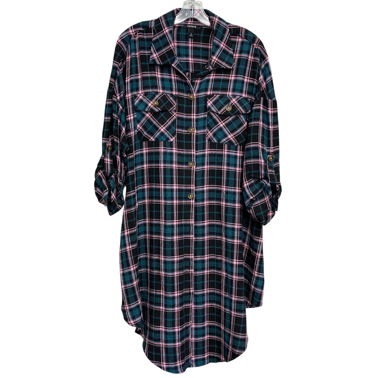 Top Ls By Torrid In Plaid Pattern, Size:L