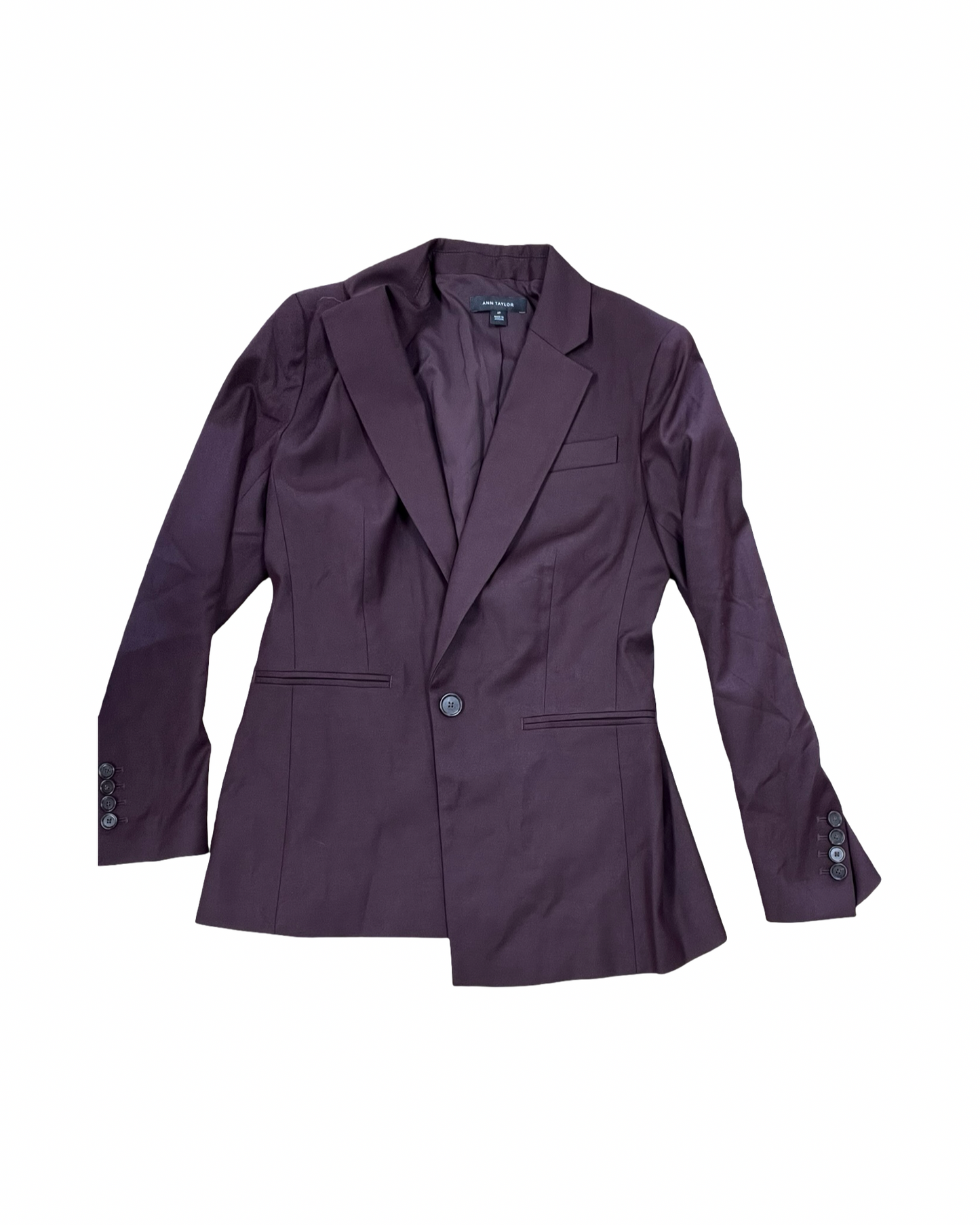 Blazer By Ann Taylor In Purple, Size:Sp