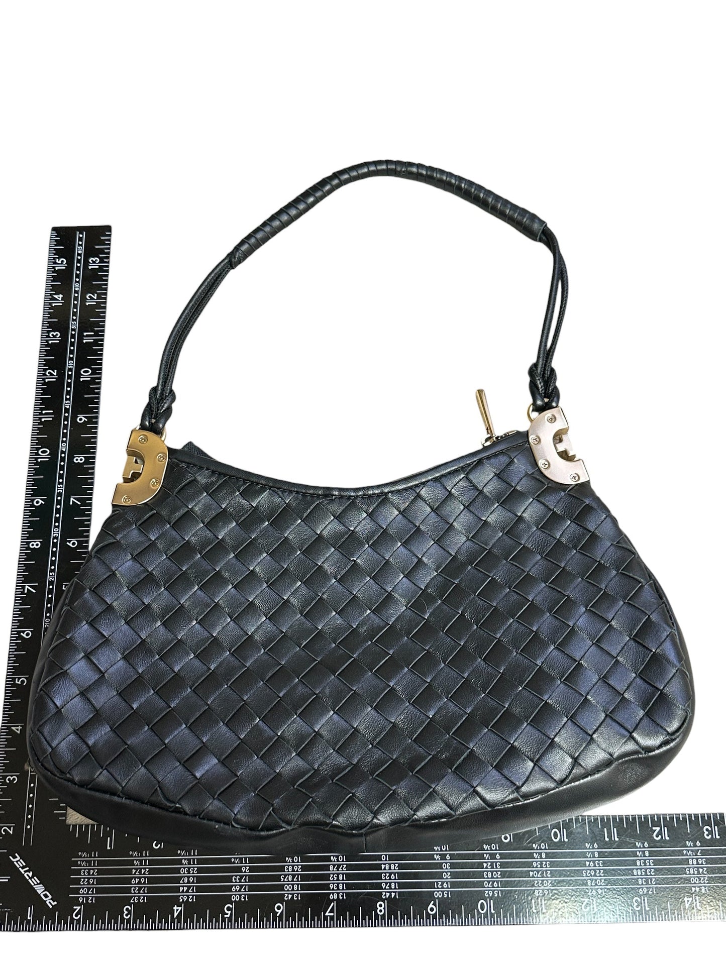 Handbag By Sam Edelman In Black & Gold, Size:Small