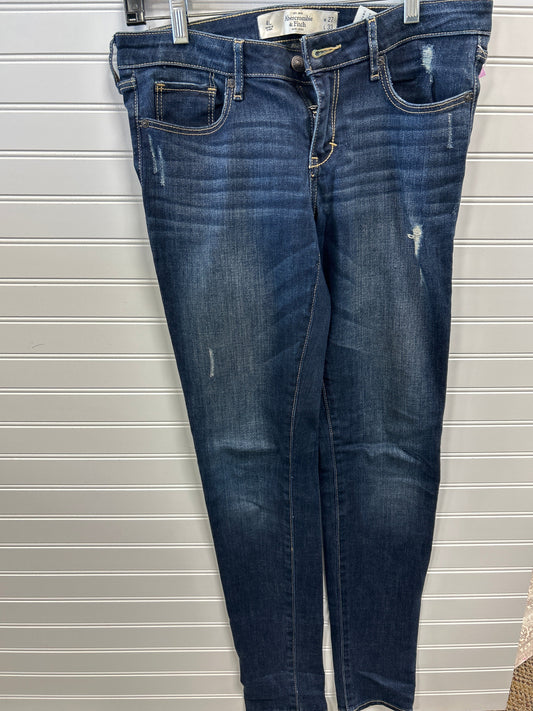 Jeans Skinny By Abercrombie And Fitch In Blue Denim, Size:4L