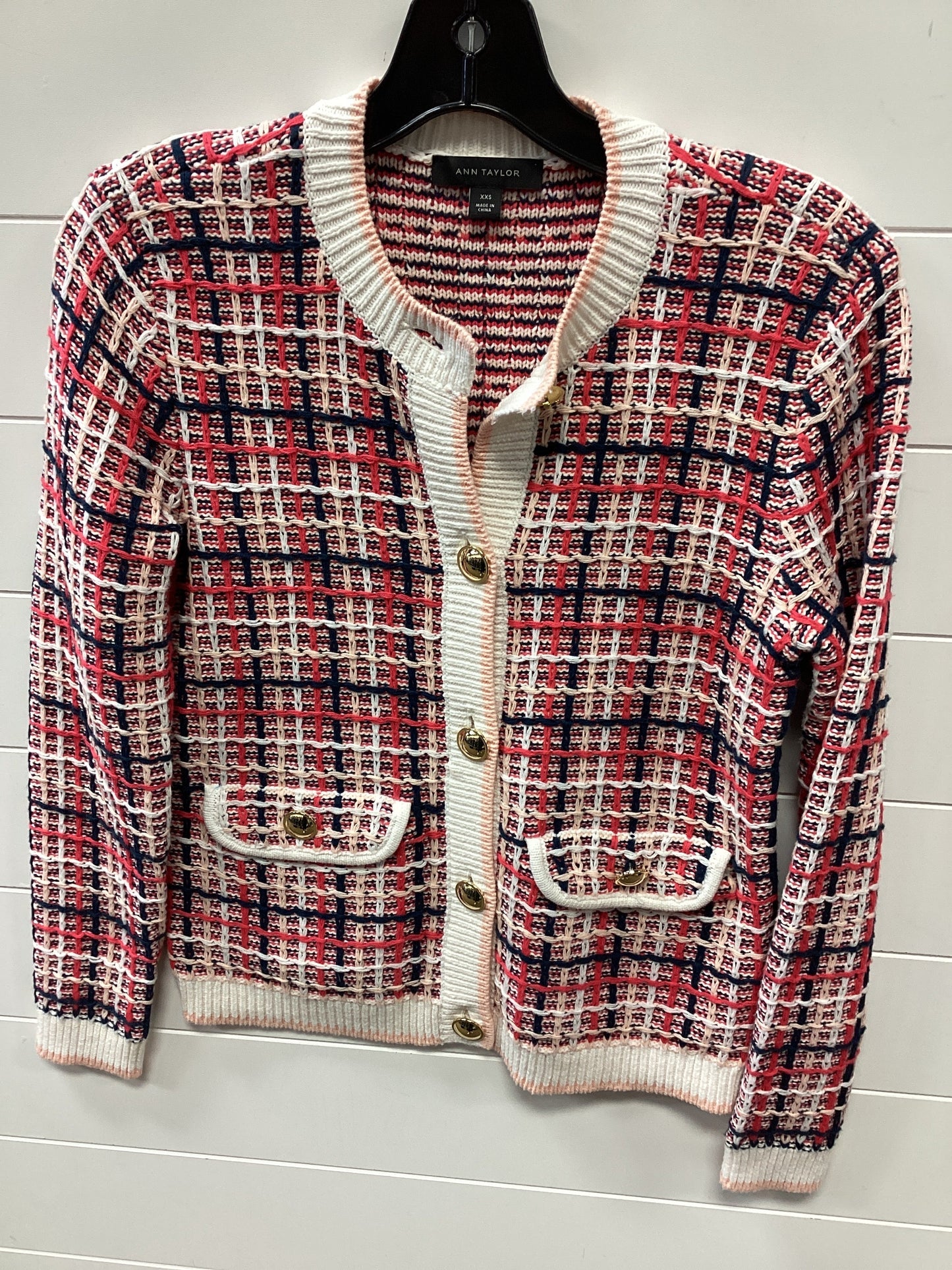 Sweater Cardigan By Ann Taylor In Multi, Size:Xxs