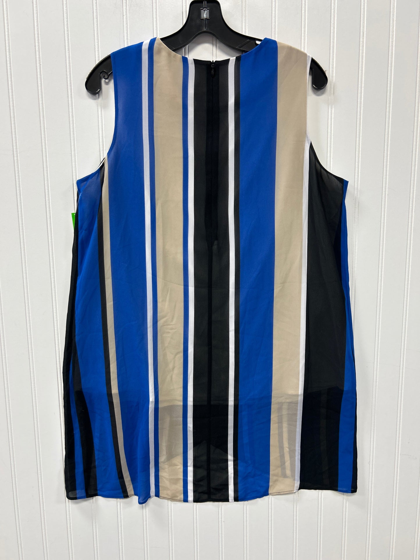 Dress Casual Midi By Chicos In Blue & Cream, Size:S