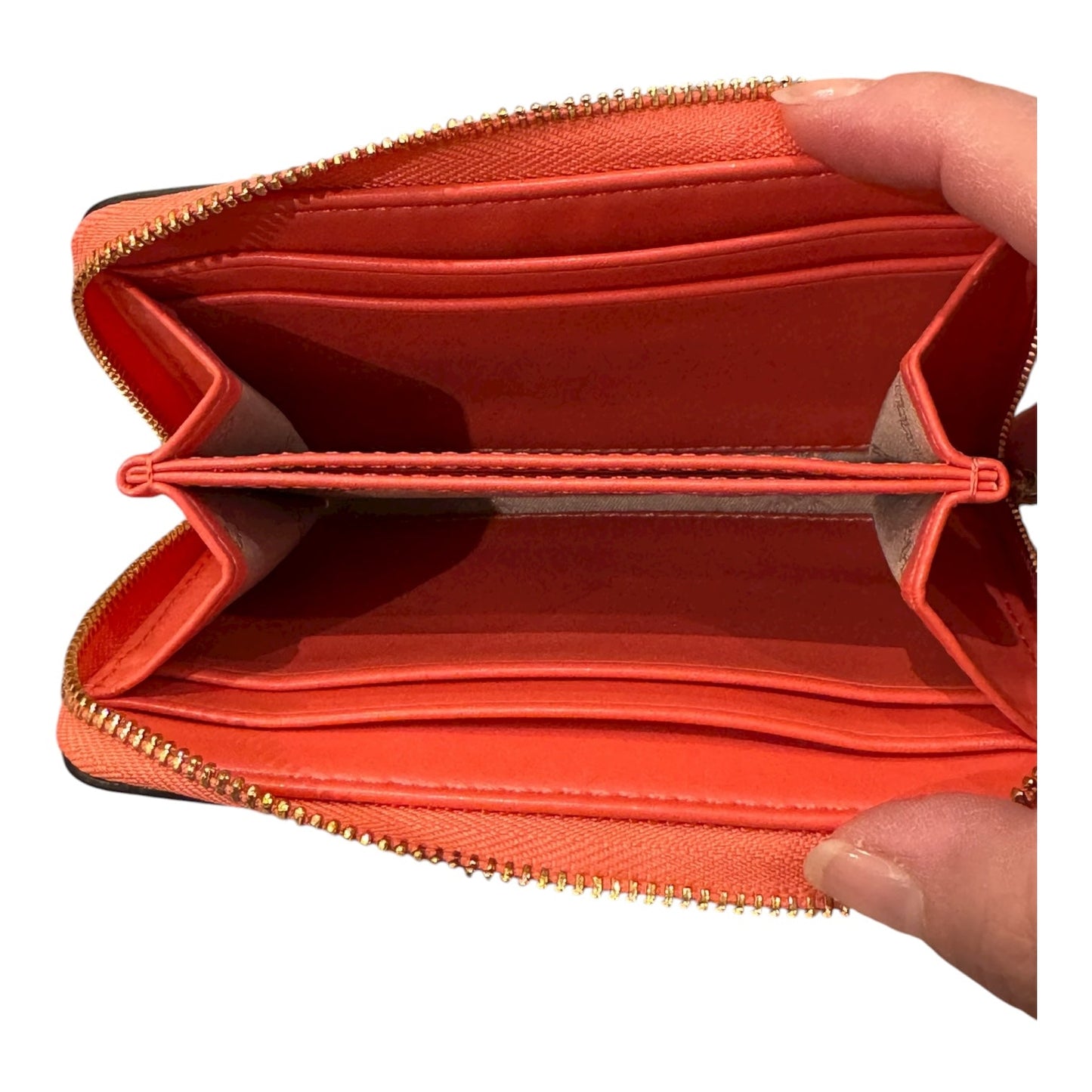 Wallet Designer By Michael Kors In Coral, Size:Small