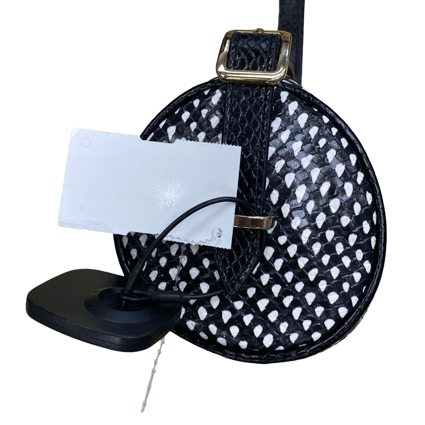 Handbag Designer By Brahmin In Black & White, Size:Small