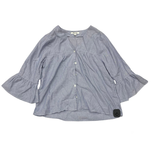 Top 3/4 Sleeve By Madewell In Blue & White, Size:Xs