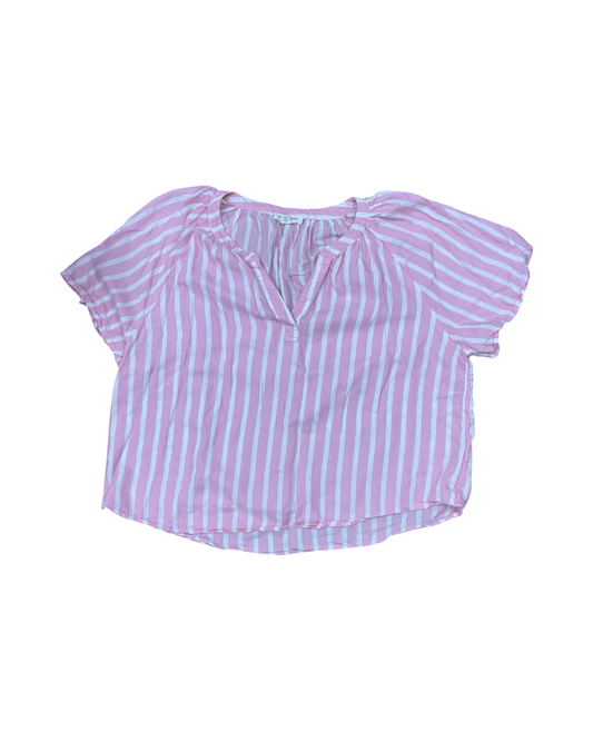 Top Ss By Beachlunchlounge In Pink & White, Size:Xl